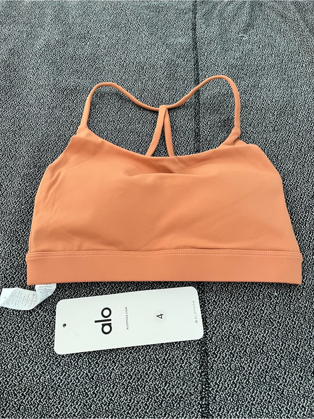 ALO Yoga Strappy Sports Bra in Coral
